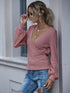 V-Neck Long-Sleeved T-Shirt Women Loose Non-Thick Middle Women Top T-Shirt - ROUTINE FASHION