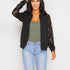 Women Bomber Jacket With Lace - ROUTINE FASHION