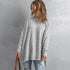 Mid-length Solid Jumper Women's Loose Diagonal Hem Sweater - ROUTINE FASHION