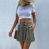 Fashion Summer Casual Green Shorts For Women With Belt - ROUTINE FASHION