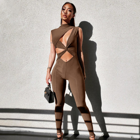 Hollow Out Exercise Fitness Jumpsuit Women - ROUTINE FASHION