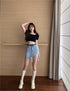 Denim Skirt Women Retro Irregular High Waist - ROUTINE FASHION