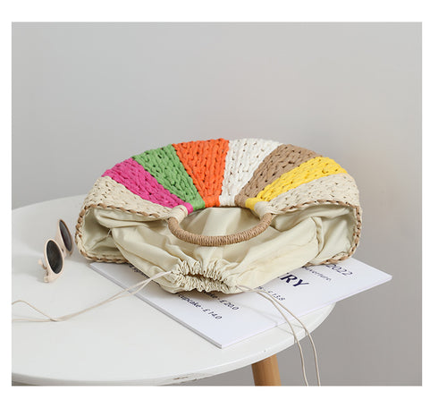 Beach Vacation Rainbow Straw Beach Bag - ROUTINE FASHION