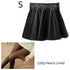 High waist Faux Leather Skirt sun skirt pleated skirt - ROUTINE FASHION