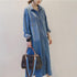 Fashion Denim Long Slit Loose Denim Shirt Jacket - ROUTINE FASHION