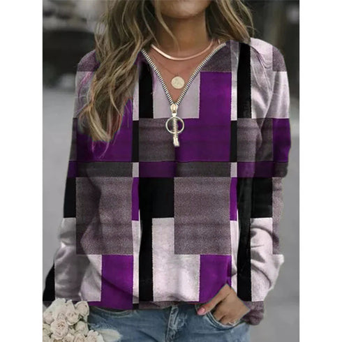 Women's Tops Checkered Sweaters Fleece Jackets - ROUTINE FASHION