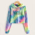 Hoodies Women Rainbow Tie Dye Print Women's Sweatshirt Autumn Cropped Hoodie Harajuku Streetwear Crop Top Hoodie Moletom - ROUTINE FASHION