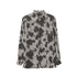 Blouse Long Sleeve Black Gray Color Block Leopard Shirt Button Up Chain Top Single-Breasted Womens Blouses Loose - ROUTINE FASHION