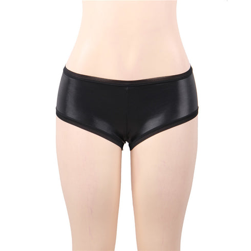 Fashion Faux Leather Women's Boxer Briefs - ROUTINE FASHION