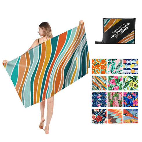 Double Sided Fleece Printed Beach Towel Microfiber Beach Towel - ROUTINE FASHION