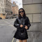 Black Leather Coat Jacket Short Plush High Fashion Winter Women - ROUTINE FASHION