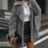 Single Breasted Bubble Fleece Jacket Loose Lapel Lamb Fleece Trench Coat - ROUTINE FASHION