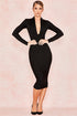 V-neck Tight Wrap Hip Temperament Party Auto Show Host Dress - ROUTINE FASHION