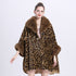 Leopard Print Big Hair Leader Mouth Cardigan Cape Women - ROUTINE FASHION