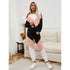 Colorblock Long Sleeve Trousers Elastic Waist Suit Women - ROUTINE FASHION