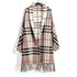 Plaid Mid-length Cardigan Women's Knitted Tassel Shawl Coat Women - ROUTINE FASHION