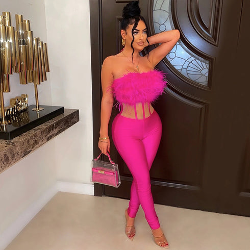 Fashionable Sexy Hair On The Chest Hair Slimming Jumpsuit For Women - ROUTINE FASHION