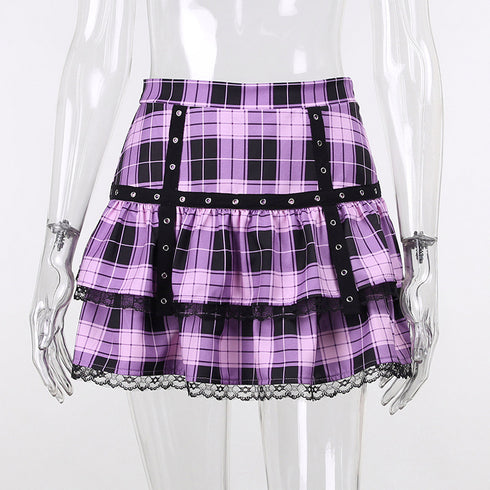 Female Pleated Skirt Lattice Skirt - ROUTINE FASHION