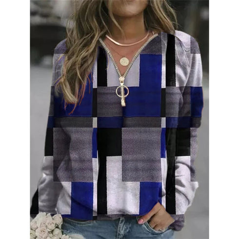 Women's Tops Checkered Sweaters Fleece Jackets - ROUTINE FASHION