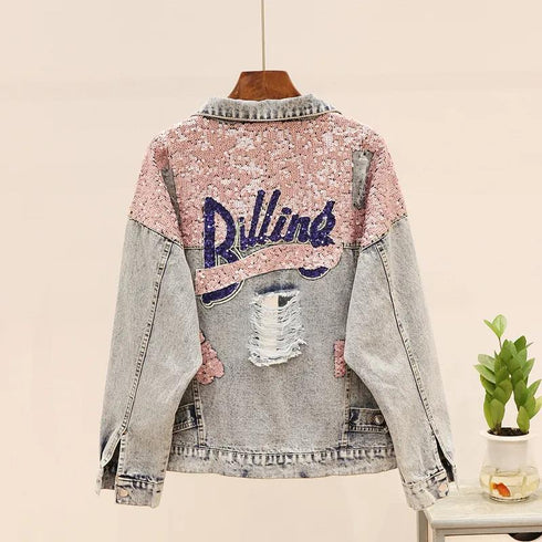 Loose Distressed Denim Jacket Women Jacket - ROUTINE FASHION