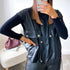Sleeveless PU Leather Jacket Loose Waistcoat Women's - ROUTINE FASHION