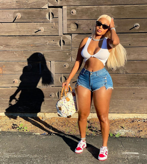 Ins Net Red Sexy Elastic Denim Shorts Women - ROUTINE FASHION