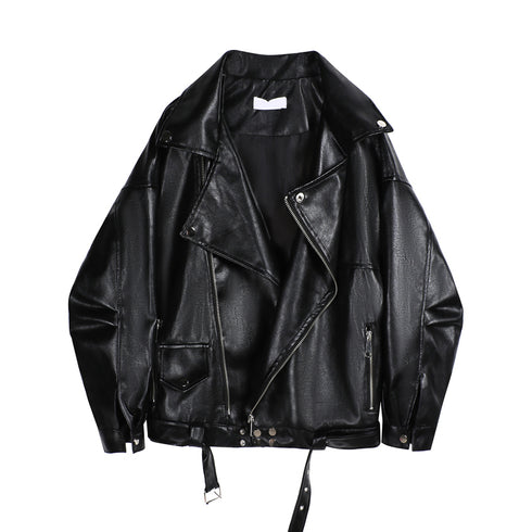 Loose All-match Motorcycle Short Leather Jacket Women's Jacket - ROUTINE FASHION