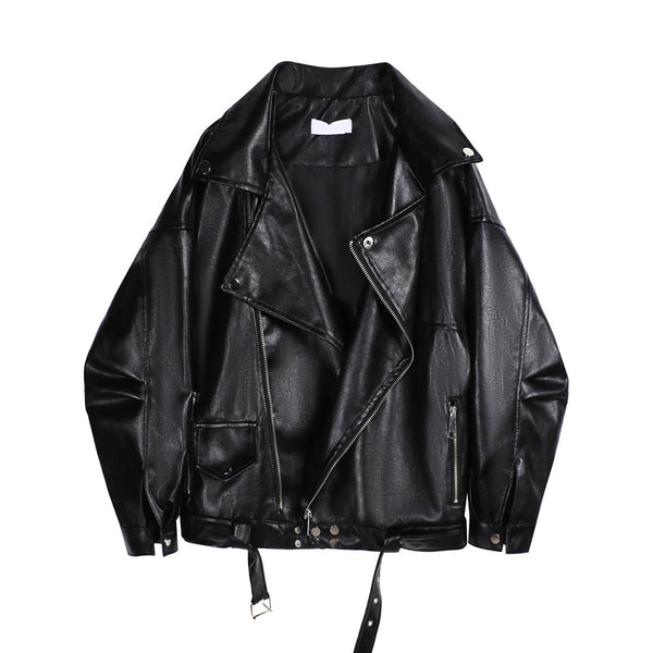 Loose All-match Motorcycle Short Leather Jacket Women's Jacket - ROUTINE FASHION