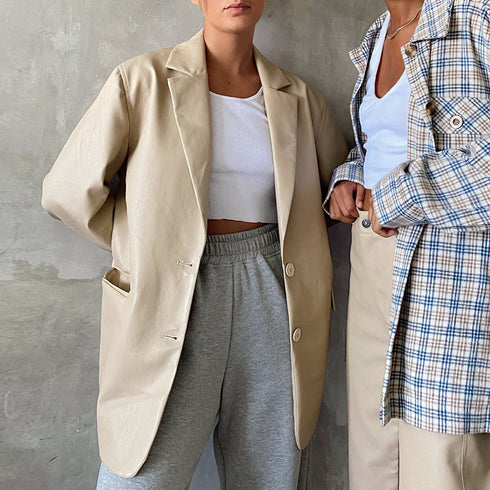 Women's Casual Warm Leather Jacket - ROUTINE FASHION