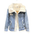 Fashion Plus Velvet Denim Jacket Women Short - ROUTINE FASHION