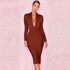 V-neck Tight Wrap Hip Temperament Party Auto Show Host Dress - ROUTINE FASHION