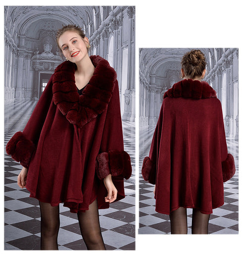 Women's Rex Rabbit Fur Shawl Cape - ROUTINE FASHION
