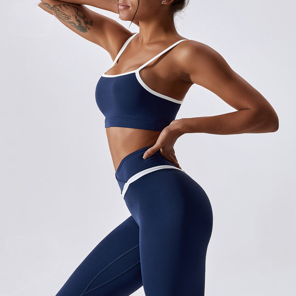 Color-blocking Nude Yoga Bra Tight-fitting Sports Top For Women - ROUTINE FASHION