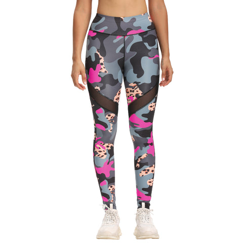Women's Fashion Camouflage Print Yoga Pants Undershirt Set - ROUTINE FASHION