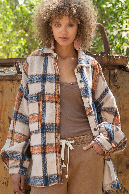 Heavy Contrast Plaid Jacket In Winter - ROUTINE FASHION