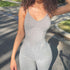 FQLWL Jumpsuits For Women Streetwear Fitness Tracksuit Spring Bodycon Jumpsuit Gray Sleeveless High Waist Jumpsuit Women - ROUTINE FASHION
