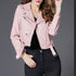 Women's Short Slim PU Leather Jacket - ROUTINE FASHION