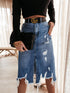 Casual Temperament Women's Collage Denim Skirt - ROUTINE FASHION