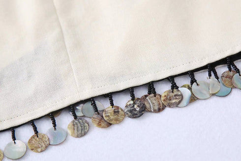 Women's Linen-Blend Beaded Wrap Skirt - ROUTINE FASHION