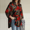 Cropped Sleeve Tunic Top Casual Loose Lapel - ROUTINE FASHION