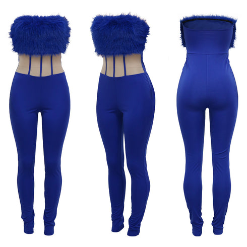 Fashionable Sexy Hair On The Chest Hair Slimming Jumpsuit For Women - ROUTINE FASHION