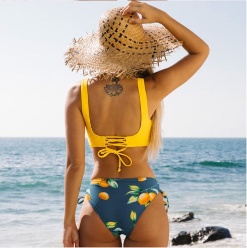 Yellow Bikini Swimsuit For Women - ROUTINE FASHION