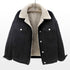 Lamb Wool Thickened Plus Velvet Denim Jacket Women - ROUTINE FASHION