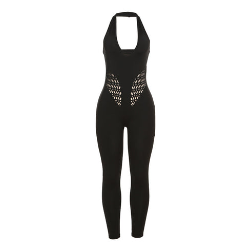 Low Collar Halter High Waist Tight One-piece Trousers For Women - ROUTINE FASHION