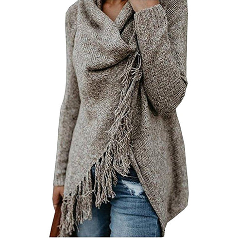 Women's shawl sweater knitted cardigan - ROUTINE FASHION