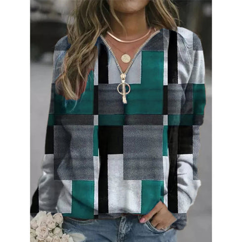 Women's Tops Checkered Sweaters Fleece Jackets - ROUTINE FASHION