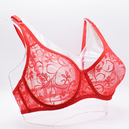 Plus Size Lace Bras For Women Underwired BH Hollow Out - ROUTINE FASHION