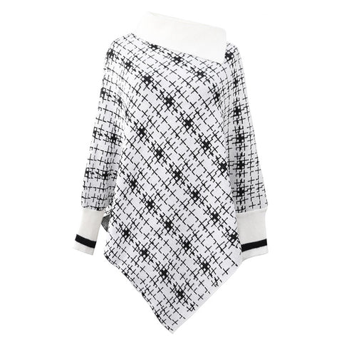 Contrasting Side Lapel Cape Shawl - ROUTINE FASHION