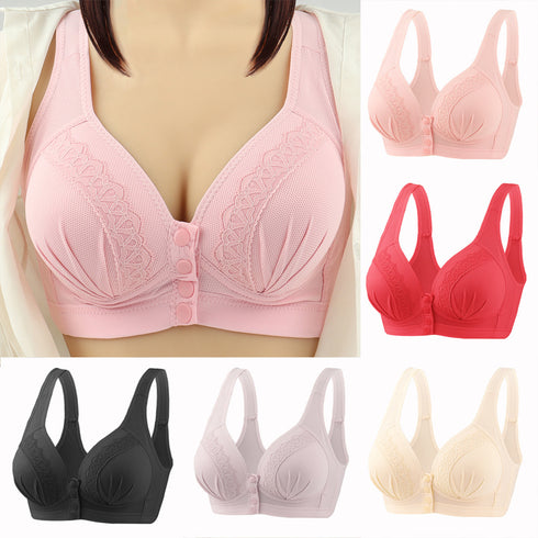Bras For Women Front Closure Button Bra Wireless Bralette Push Up Brassiere Bra Tube Top Vest Underwear - ROUTINE FASHION