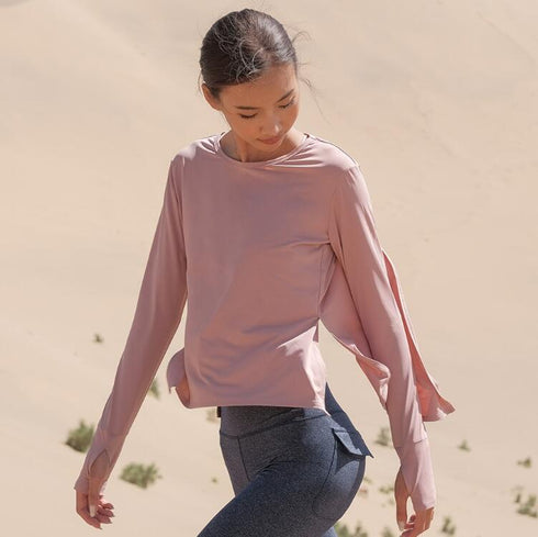 Ladies Nylon Long Sleeve Breathable T-Shirt Blouse - ROUTINE FASHION